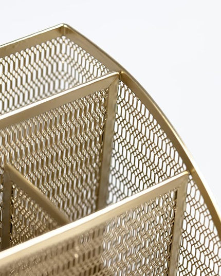 BLU MONACO | Gold Desk Organizer with Drawer | Metal Desktop Caddy with Six Compartments for Office Supplies | Stylish Desk Organizers and Accessories for Home or Office