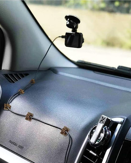 Viaky Adjustable Cable Clips, 30 Pcs Brown Adhesive Holder Ideal Cord Winder Management for Organizing Wires-Car Home Office and Desk Nightstand