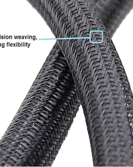 Summer Ready 2-Pack Split Sleeving Cable Protector (5FT, 5/8") - Chew Resistant Pet Proof Cord Cover for USB Power Audio Video, Home Office & Gaming Wire Loom - Black