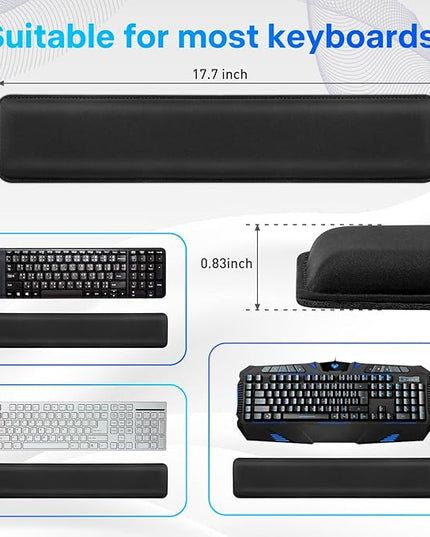 Yolanda Keyboard Wrist Rest/Pad - Cooling Gel - Stitched Edges - Keyboard Accessory,Ergonomic,Black