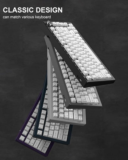 Womier Double Shot PBT Keycaps Set 138 Keys, Cherry Profile Custom Keycaps 60 65 75 100 Percent for 61/64/68/84/87/100/104/108 Retro Gaming Mechanical Keyboard, White
