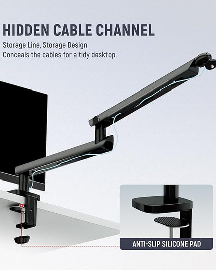 NEEWER Microphone Stand, Low Profile Damped Mic Holder Boom Arm Desk Mount with Ball Head & 3/8" 5/8" Adapters Compatible with Blue Yeti Snowball HyperX QuadCast SoloCast Shure, Max Load 3.3 lb, MS007