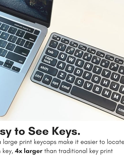 Macally Wired Keyboard for Mac (USB C + A) - Large Print and Backlit for Apple - 107 Key Full Size Large Letters USB C Keyboard for MacBook Pro/Air, Mac mini, iMac
