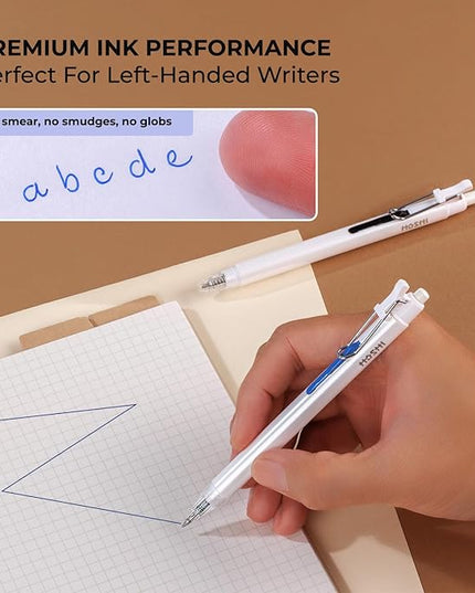 Thien Long Hoshi 6 PCs Premium Retractable Gel Pens Blue Ink, 0.5mm Fine Point, Auto-Lock Pocket Clip, Quick-Dry Japanese Ink - Perfect for Teacher, College, School & Office Supplies