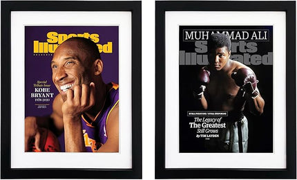 Goldfinch 4 Packs Sports Magazine Frames Displays Magazines Measuring 8 x 10.5 inches with White Core Matting,Suitable for 1994-Current Collector's Edition Sports Magazines with Installed Hangers