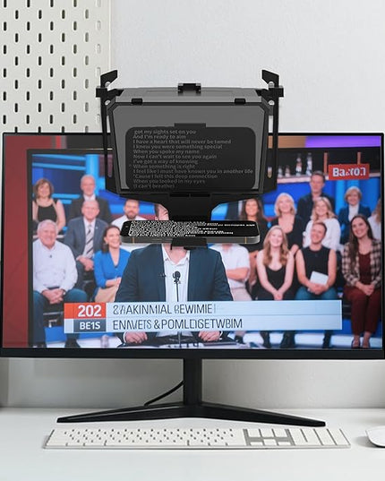 8-Inch Mobile Teleprompter, 3-in-1 Handheld/Desktop/Monitor Modes, HD 70/30 Optical Beam Splitter, Remote Control Support, Compatible with iOS & Android Tablets
