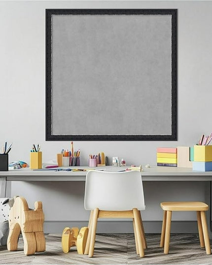 Amanti Art Black Framed Magnetic Board 26x26 Medium Vision Board for use with Magnets, 100% Metal Sheet to Display Items as Office Decor or for Home Organization in mudroom, Kitchen or Kids Room