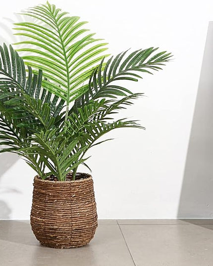 Fopamtri Fake Majesty Palm Plant 3 Feet Artificial Majestic Palm Faux Ravenea Rivularis in Pot for Indoor Outdoor Home Office Store, Great Housewarming Gift