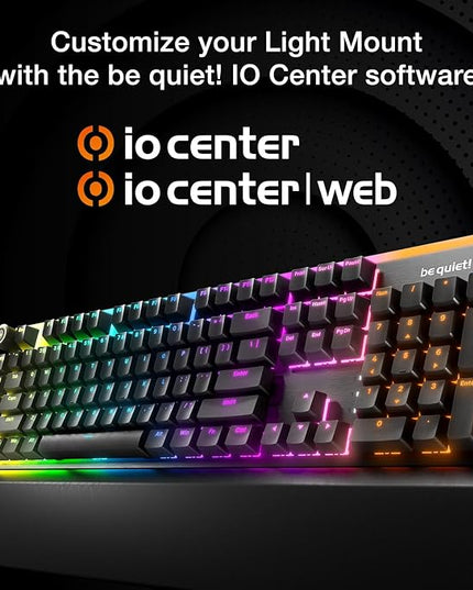 be quiet! Light Mount Mechanical Keyboard | Tactile | Hot-Swappable Lubricated Silent Switches | 3D Media Wheel | ARGB Keyboard | Quality PBT Double-Shot Keycaps | Programmable | BT004US