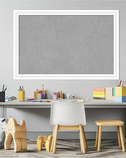Amanti Art White Framed Magnetic Board 23x35 Large Vision Board for use with Magnets, 100% Metal Sheet to Display Items as Office Decor or for Home Organization in mudroom, Kitchen or Kids Room