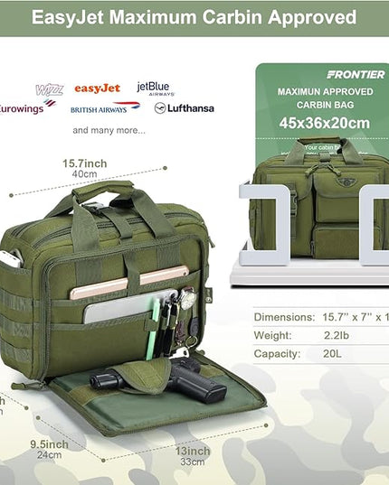 Stypos Tactical Laptop Bag for Men,14inch/15.6inch/17.3inch Messenger Bag Military Shoulder Bag,Flight Work Bags for Pilots