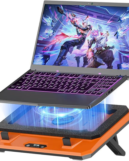 IETS GT300 Upgraded Laptop Cooling Pad with Adjustable Stand, Turbo Boosted Cooler for Rapid Cooling 10-17inch Gaming Laptop, Flexible Sealing Ring，Featuring Air Filtration and USB Hub