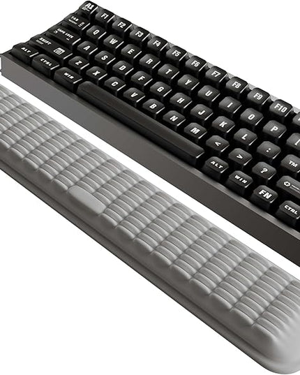 Mekass TKL Keyboard Wrist Rest, Super Soft Memory Foam Ergonomic Computer Wrist Support Pad, Comfortable Desk Wrist Cushion, Laptop Keyboard Hand Rest for Wrists Pain Office Gaming Typing (Light Grey)