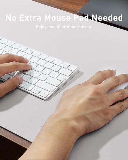 Aothia Large PU Leather Desk Pad Protector – Non-Slip Mouse Pad & Writing Mat for Office/Home, Waterproof, Easy to Clean (31.5" x 15.7", Pale Lavender White)