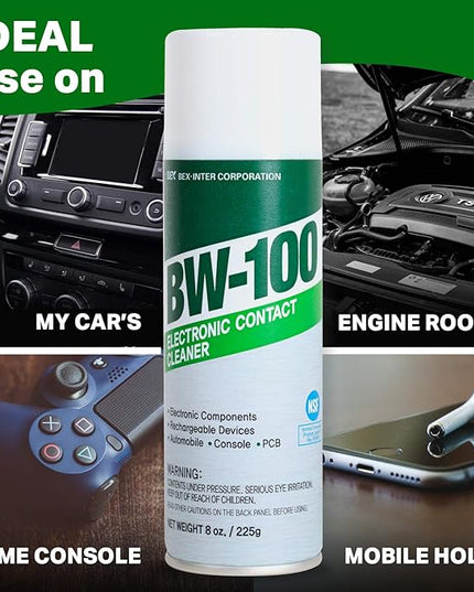 Non-Flammable Electronic Contact Cleaner Aerosol Spray- Safely Cleans Joycons, Computers, PCB and More - Removes dust, Dirt and contaminants on Contacts - Quick Dry|8oz/225g |