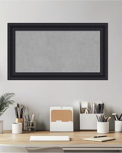 Amanti Art Black Framed Magnetic Board 16x28 Small Vision Board for use with Magnets, 100% Metal Sheet to Display Items as Office Decor or for Home Organization in mudroom, Kitchen or Kids Room