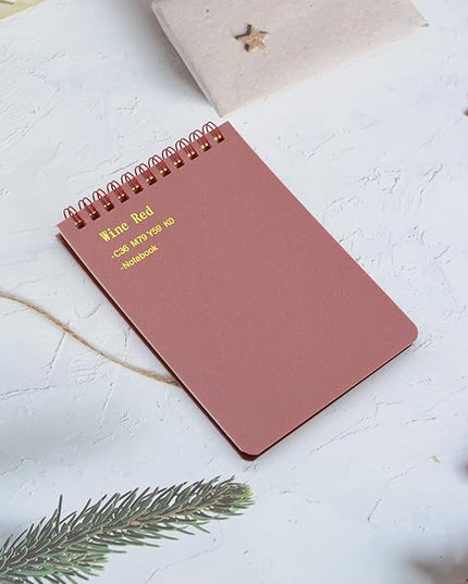Yansanido Top Bound Spiral Notebook, 8 Pcs 4 Color A6 Size Thick Plastic Hardcover 7mm College Ruled Paper 80 Sheets (160 Pages) Journal for School and Office Supplies (8 Pcs A6)