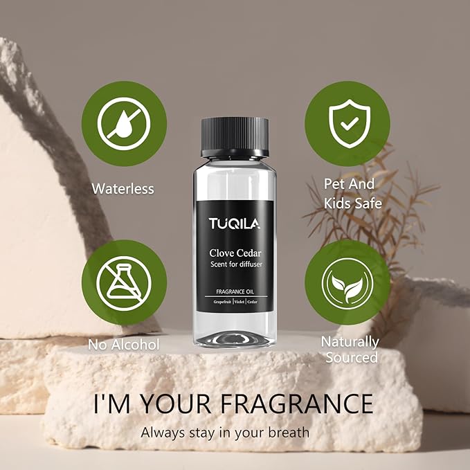 Hotel Waterless Diffuser Oil Clove Cedar, Essential Scent Oil Usage Cold Air Waterless Diffuser, Luxury Scents Oils Fragrance Bottle120 ML Home Natural Flavour