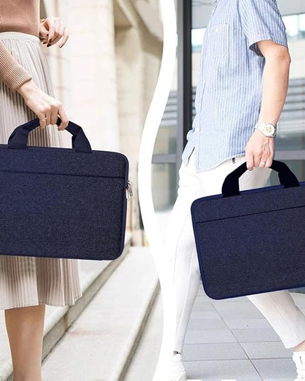 Hseok Laptop Case 13.3-14 inch Briefcase Handbag, Water-Resistant and Shockproof Computer Sleeve Compatible with MacBook Pro 14", Mac Air/Pro 13.3" and 13"-14" Notebooks Chromebooks,Blue