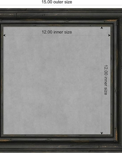 Amanti Art Black Framed Magnetic Board 15x15 X-Small Vision Board for use with Magnets, 100% Metal Sheet to Display Items as Office Decor or for Home Organization in mudroom, Kitchen or Kids Room