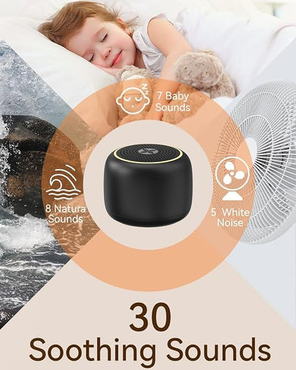 Portable Sound Machine Small Mini White Noise Machine Brown Noise 30 Soothing Sounds Rechargeable Speaker Block Noise 4 Memory Function Natural Baby Adults Kids for Travel Office Privacy Improve Sleep
