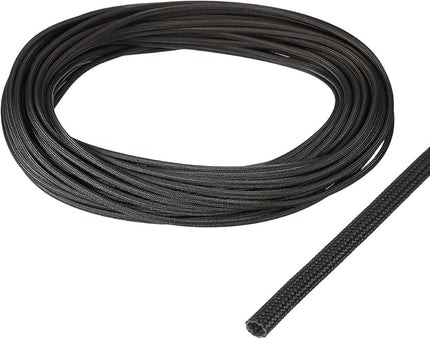 uxcell Insulation Cable Protector,1.5mm/0.06 Inch-20m/66 Feet High Temp Fiberglass Sleeve Black