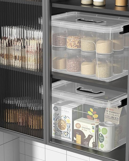 18 Quart Plastic Storage Bins with Lid, 4 Packs Clear Latching Storage Box