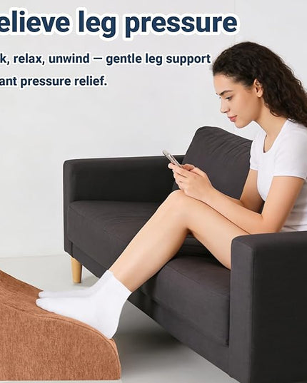 Foot Rest for Under Desk at Work, Ergonomic Under Desk Footrest with Washable Cover for Office, Home & Gaming Leg Elevation Pillow Brown