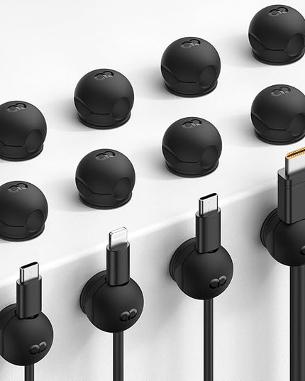 Lamicall 12Pack Magnetic Cord Organizer, Desk Desktop Dorm Organizer Decor Accessories, Silicone Mini Cable Management Clips for Phone Charger Cable, Cord Holder for Nightstand Home Office