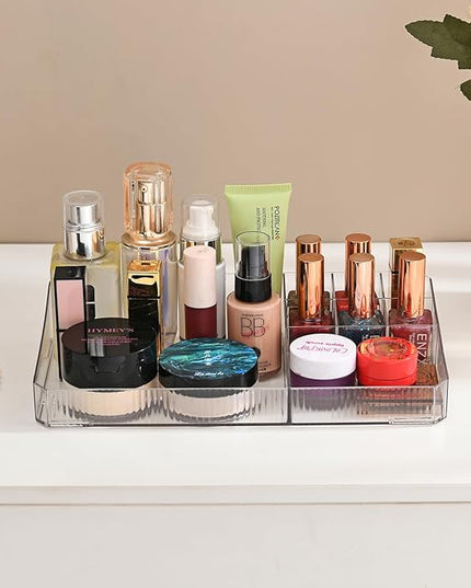 ZHIAI stackable storage drawers, acrylic storage rack, cosmetics and beauty products organizer, suitable for makeup room, bathroom, pantry, home bedroom storage
