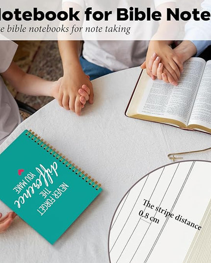 DSHFG Notebook Journal for Women Employees Gifts, Notebooks for Work Office Supplies, Appreciation Gifts Thank You Gift, Green Spiral Notebook, Never Forget The Difference You Make, 5.5x8.3