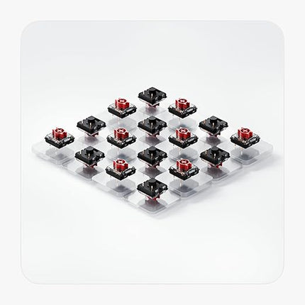 Keychron Low Profile Red Mechanical Switches - 110 PCS, Pre-Lubed, 1.3mm Fast Trigger, 45gf Light Force, Hot Swappable, SMD-LED Compatible, Dustproof Wall, Smooth Rebound for Low Profile Keyboards
