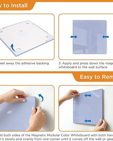 Comix Magnetic Dry Erase Board, 6 Pack, 11.8 x 11.8 Inches, Modular Whiteboard for Fridge, Office and Home, Small White Board Dry Erase Set for Kids, Students, Kitchen Organizer and Planner, Purple