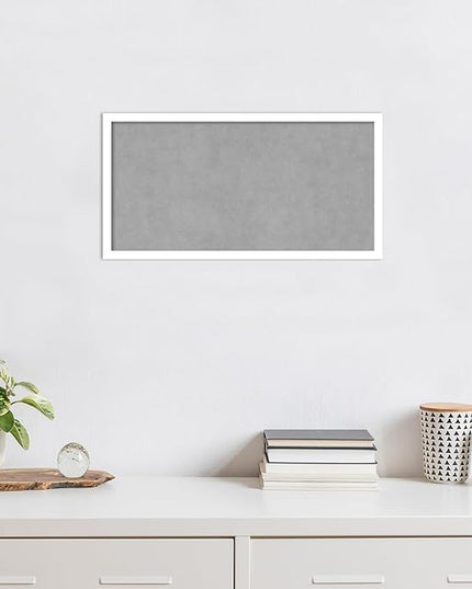 Amanti Art White Framed Magnetic Board 13x25 Small Vision Board for use with Magnets, 100% Metal Sheet to Display Items as Office Decor or for Home Organization in mudroom, Kitchen or Kids Room