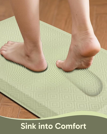 Ophanie Kitchen Mats for Floor, 3/4 Inch Thick Kitchen Rugs, 20''x32'' Anti Fatigue Standing Cushioned Mat, Waterproof,Comfort Ergonomic Mat for Office, Home, Sink, Sage Green Non-Slip Bottom