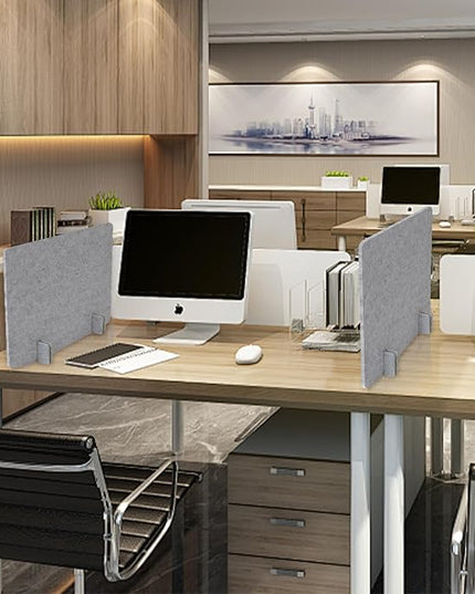 Desk Privacy Panel Set, Desk Partition Cubicle Wall Freestanding Noise-Reduction Panels Room Divider, Soundproof Partition with Support Feet for Office or Home Use (Light Grey, 40 * 60 cm)