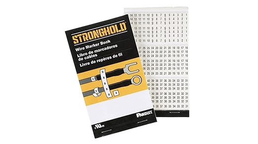 Panduit PCMB-3 Pre-Printed Wire Marker Book, Vinyl Cloth, .22 by 1.38-Inch L, 1 Thru 45 Legends Only