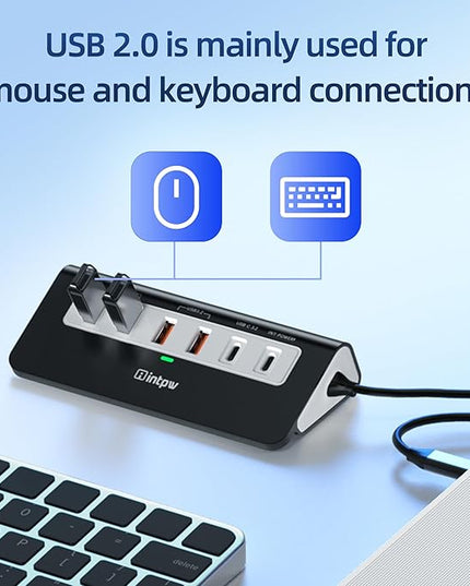 P9 PRO USB C Hub 10Gbps, 9-in-1 USB C Docking Station 3.28FT with 4K@60Hz HDMI, 3 Type-C/A 3.2, 2 Type-A 2.0, PD 100W, SD/TF Port, Black Aluminum USB Hub for Laptop, iPhone 17, MacBook Air/Pro
