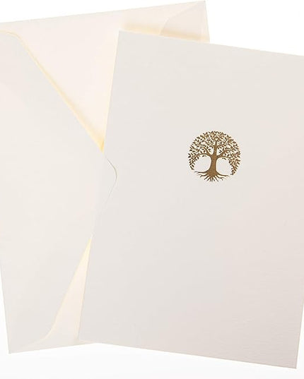 Graphique Box of Cards, Tree - Includes 10 Cards with Matching Envelopes and Storage Box, Cute Stationery Made of Durable Heavy Cardstock, Cards Measure 3.25" x 4.75"