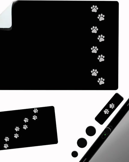 Mouse Pad Adhesive Bottom - Sticks to Any Surface - Portable - Webcam Covers and Screen Cleaner Included (Dog Paw)