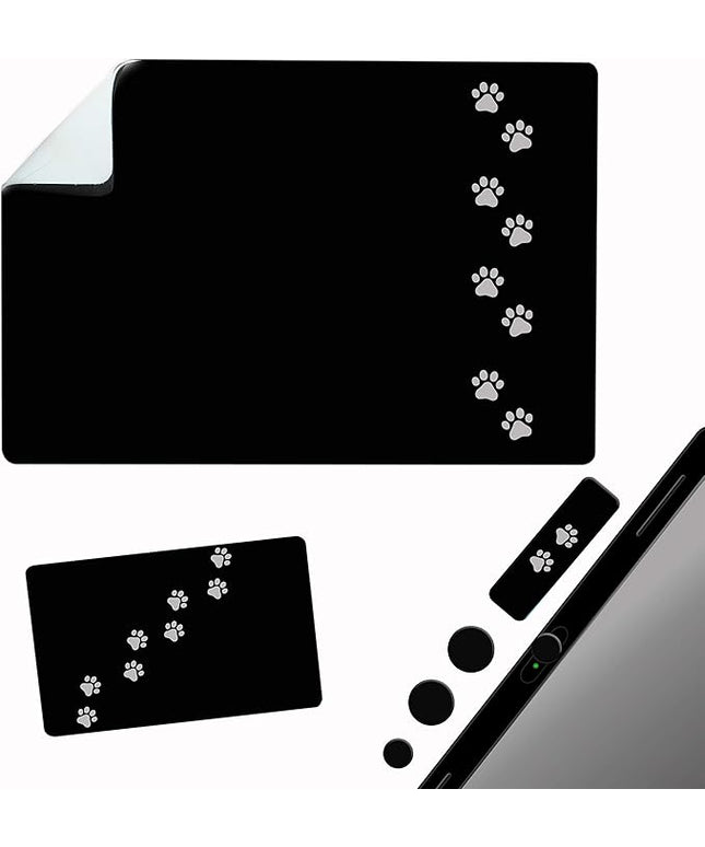 Mouse Pad Adhesive Bottom - Sticks to Any Surface - Portable - Webcam Covers and Screen Cleaner Included (Dog Paw)