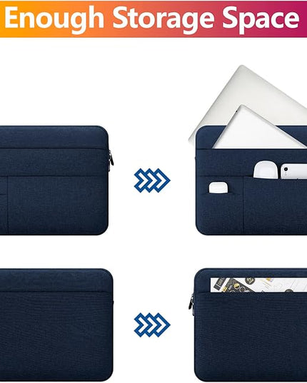 15 inch Laptop Sleeve for 15” MacBook Pro A1707/A1990 Laptop Computer, Protective Waterproof Laptop Case Carrying Bag Portable Cover with Multi Pocket, Navy Blue