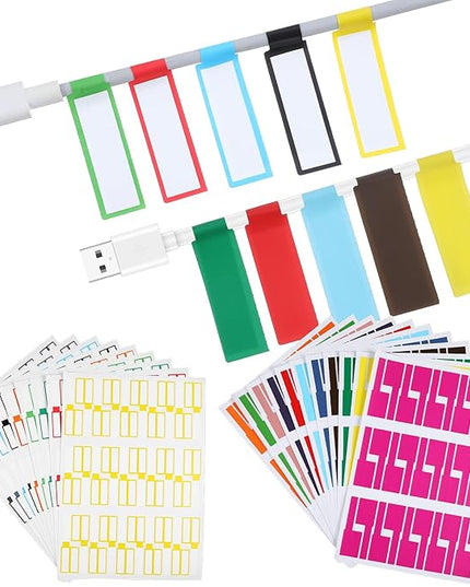 600 Pcs Ethernet Cable Labels,Cord Tags Labeling,Waterproof Cord Tags Labeling,Multicolor Wire Markers for Management,Self Adhesive for Laser Printer and Handwriting