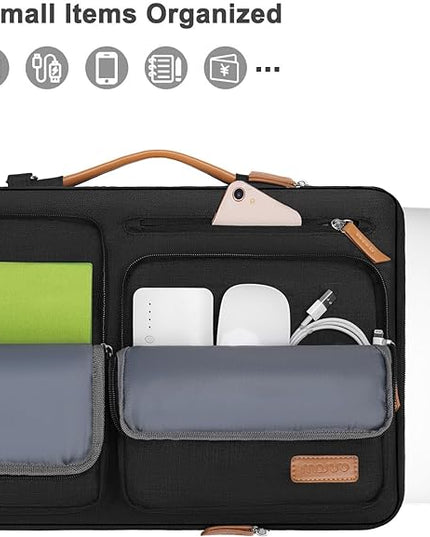 MOSISO 360 Protective Laptop Shoulder Bag,13 inch Computer Bags Compatible with MacBook Air M4 M3 M2 M1 2025-2018/Pro 13 2025-2016,Side Open Messenger Bag with 4 Zipper Pockets, Black