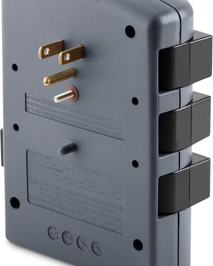 Belkin Power Strip Surge Protector - 6 Rotating AC Multiple Outlets, Flat Pivot Plug - Heavy Duty Wall Outlet Extender for Home, Office, Travel, Computer Desktop & Phone Charging Brick (1,080 Joules)