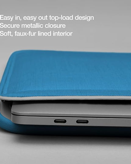 Incase ICON Sleeve with Woolenex - MacBook Air 13 inch M1, 2020, 2019, 2018 & MacBook Pro 13 inch 2019, 2018, 2017, 2016 Case - Fitted MacBook Case, Laptop Sleeve, Hard Cover, Durable (Boutique Blue)