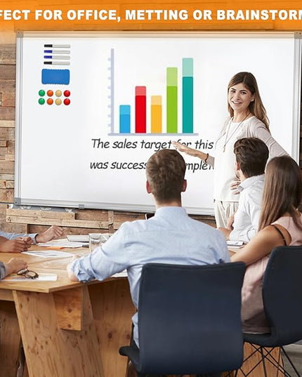 H-Qprobd 5' x 4' Dry Erase Board for Wall 60" x 48" (2 Pack) Magnetic Presentation Whiteboard with Long Pen Tray, Wall-Mounted White Boards Large Whiteboard Including 8 Markers, 16 Magnets, 2 Erasers
