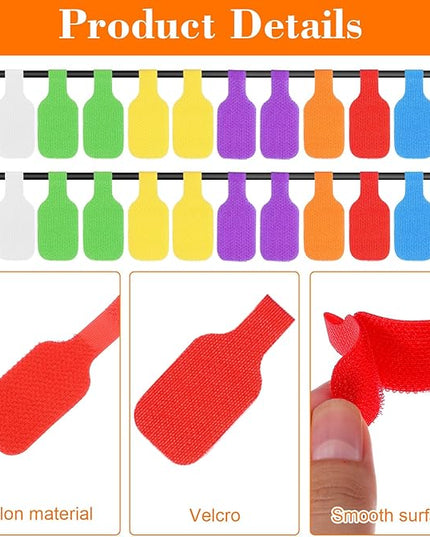 32PCS Cable Cord Labels Tags Large Size Multicolored Write on Wire Label for Electronics Organizing Wires and Identification, Reusable Multiple Uses Handwriting Cable Markers Tag(8 Colors)