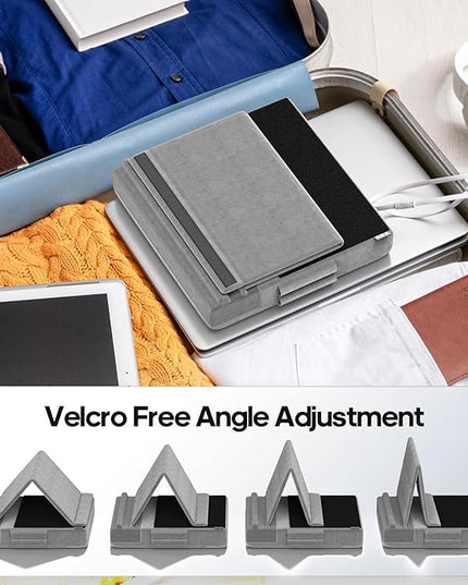 KDD Tablet Pillow Stand, Multi-Angle Viewing Ipad Holder for Lap, Bed and Desk, Foldable Soft Pad Dock with Stylus Mount Compatible with Ipad Pro 12.9, 10.5, 11, Air, Mini, Phones, Books, E-Reader