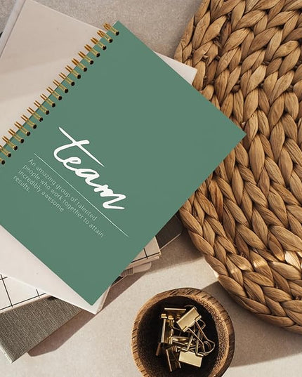 Sage Green Meeting Notebook for Work, Employee Appreciation Gifts, Team Gifts for Employees, Thank You Gifts for Women Men Leader Boss Mentor Manager Coworkers Going Away Retirement, 5.5"x8.3"